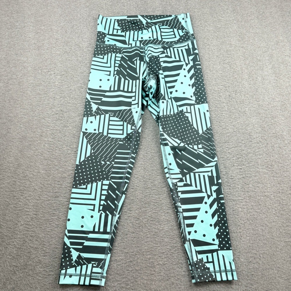 Lululemon Wunder Under‎ High-Rise Size 8 Leggings Teal Black Geometric Print 25" - Picture 3 of 8